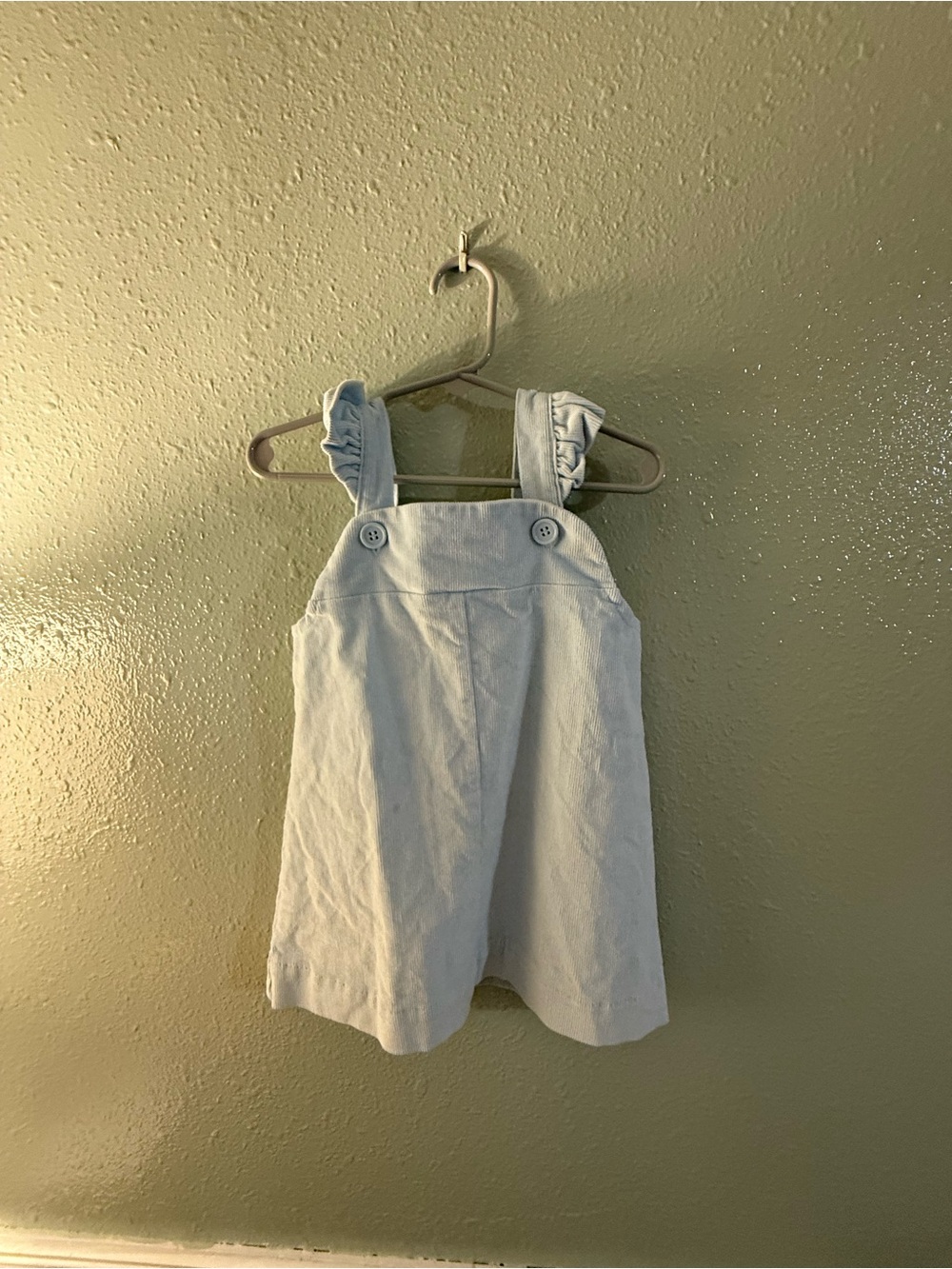 The Beaufort Bonnet Company Light Blue Ruffle-Strap Pinafore Romper